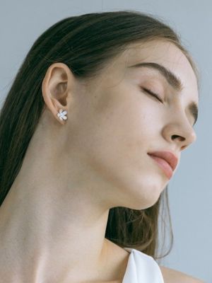 와일드 플라워 귀걸이 - 실버