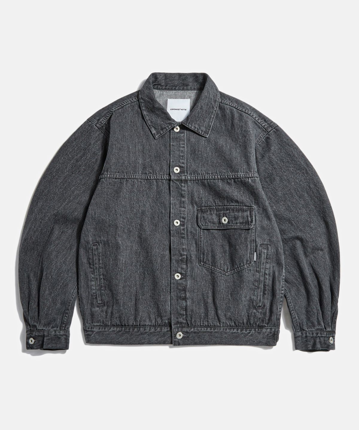 에스피오나지(ESPIONAGE) Relaxed Denim Jacket Washed Black