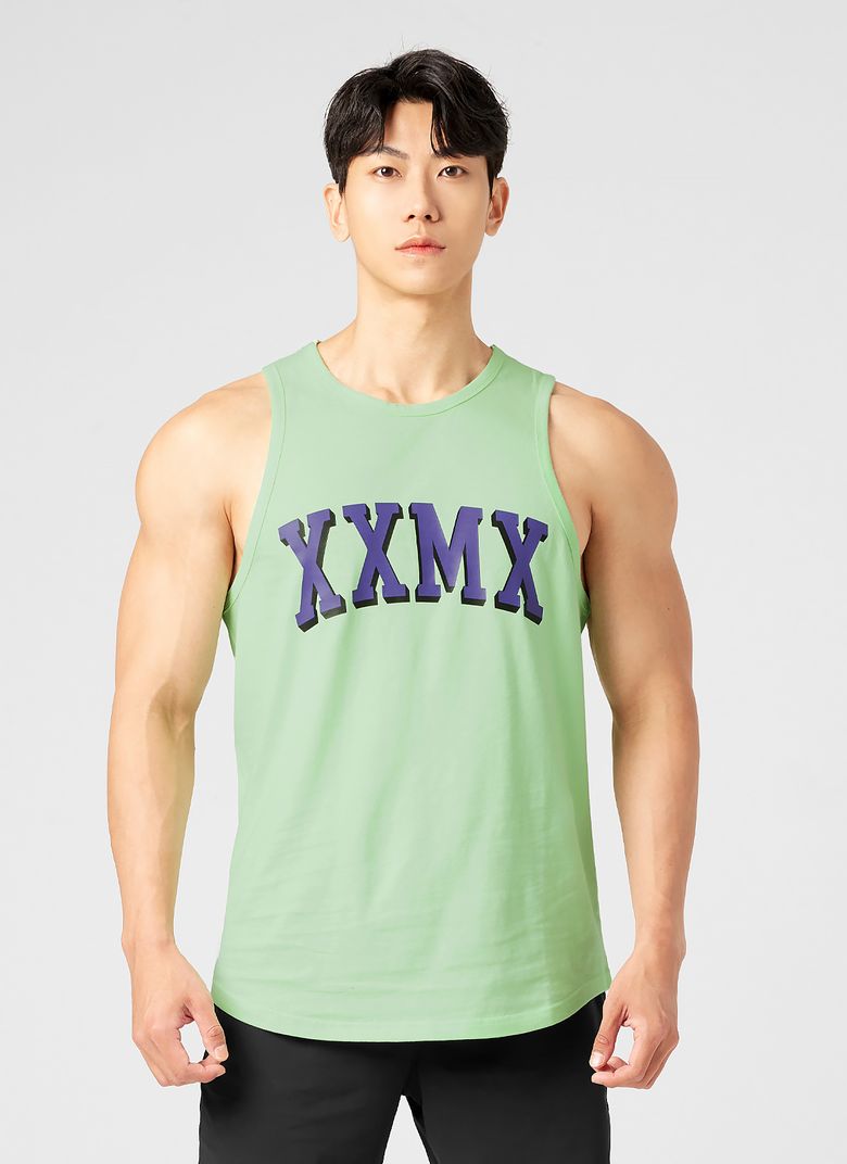 퓨어코튼 아치로고 슬리브리스 볼륨라임
