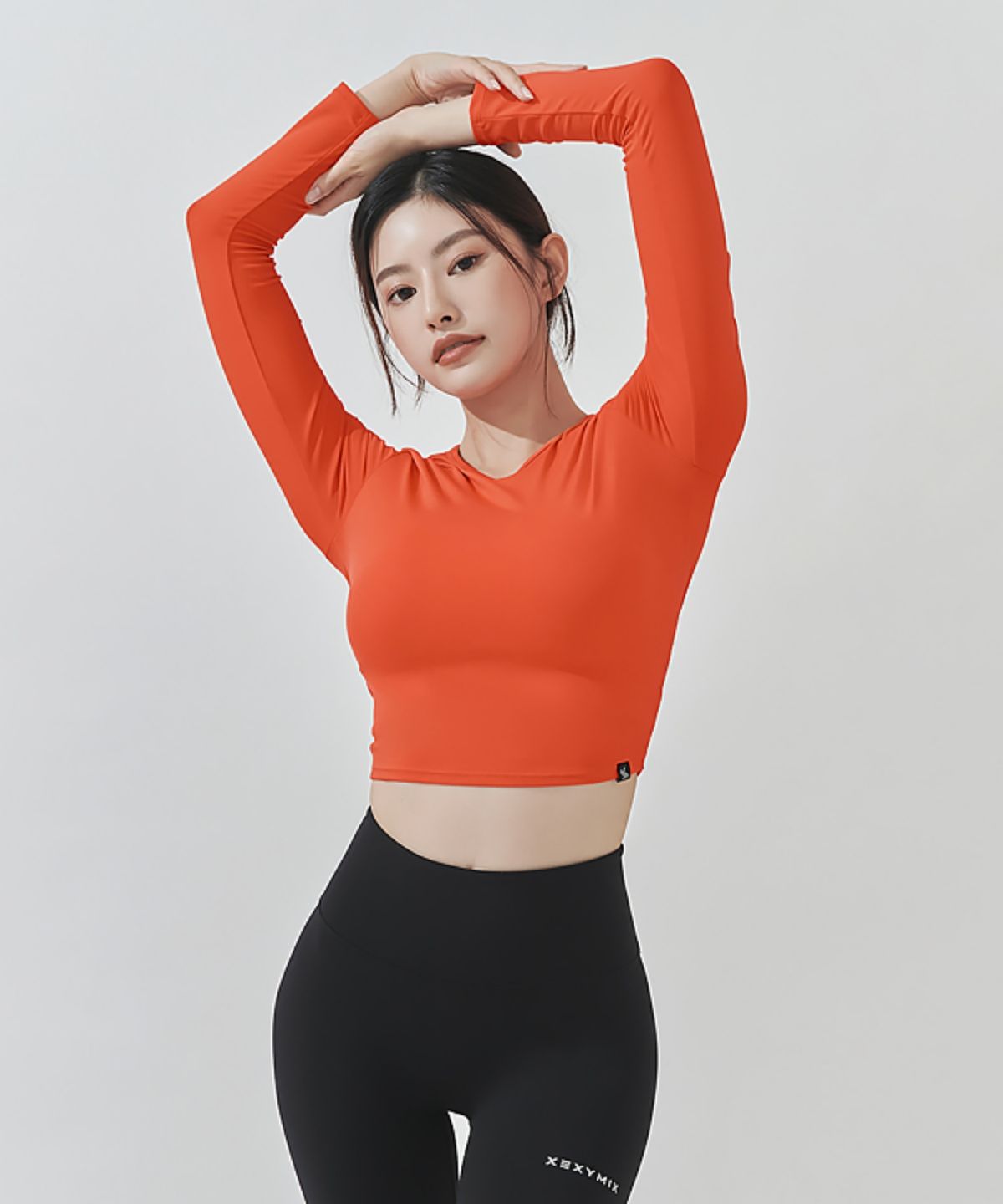 젝시믹스(XEXYMIX) 올데이페더 크롭탑 오렌지팝