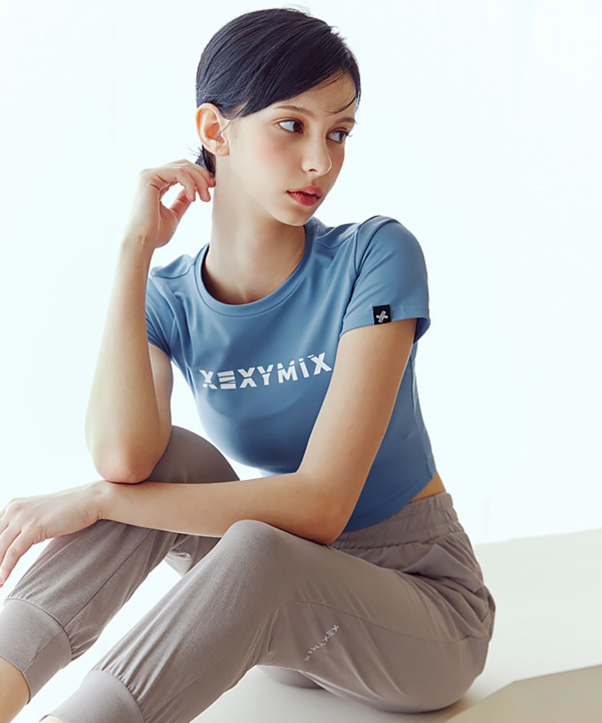젝시믹스(XEXYMIX) 헤바 크롭탑 사이블루