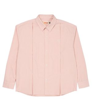 스트라이프 와이드 셔츠_핑크