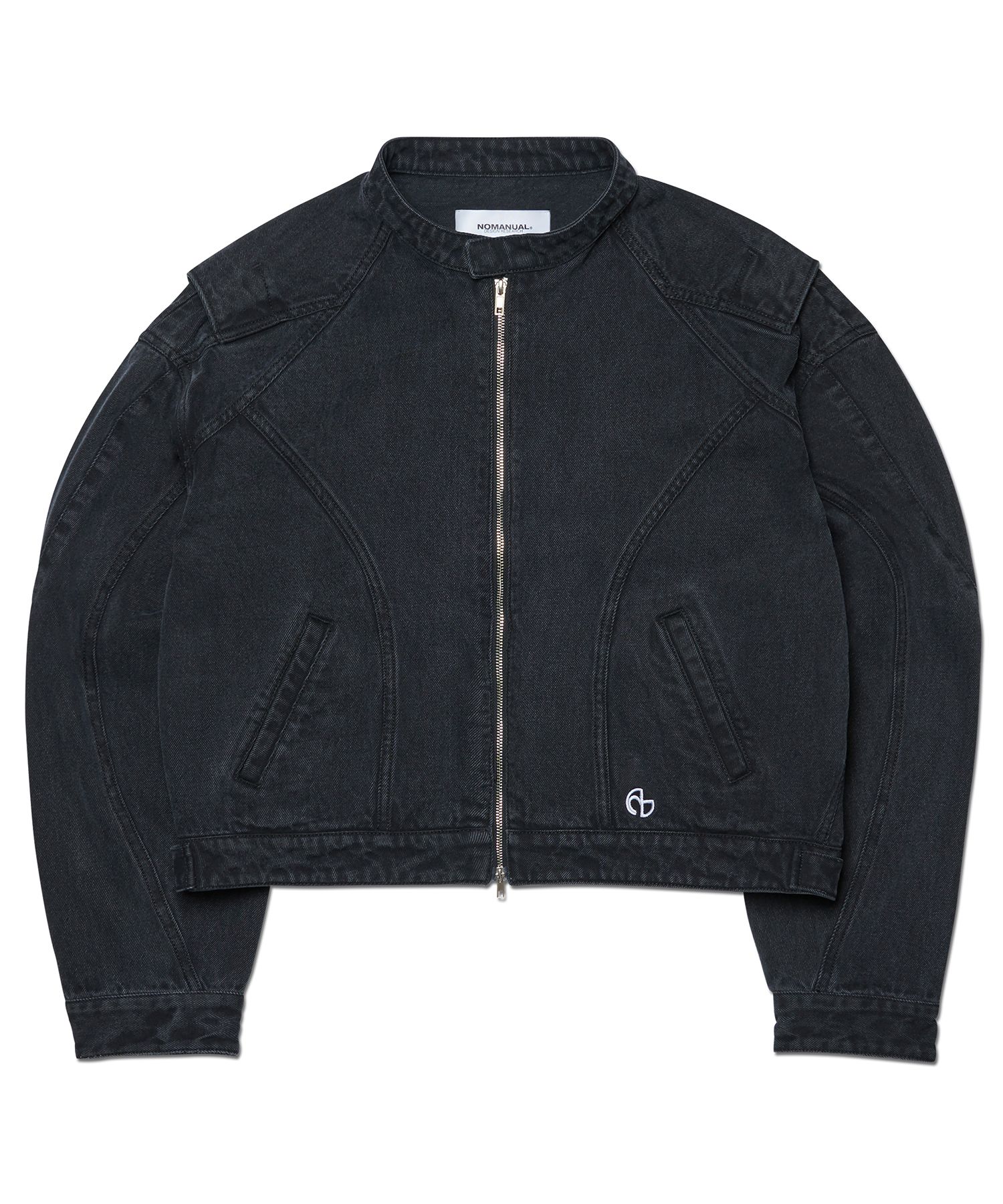 노매뉴얼(NOMANUAL) T.I.D RIDER JACKET - WASHED BLACK - 사이즈