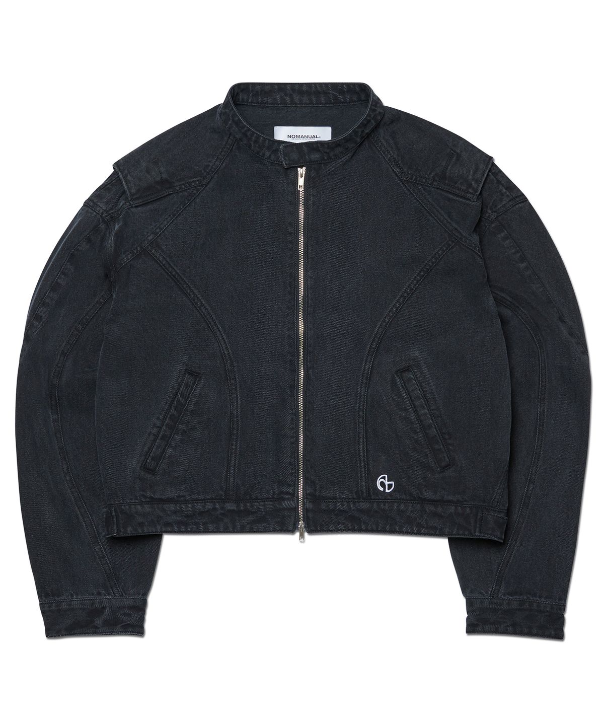 노매뉴얼(NOMANUAL) T.I.D RIDER JACKET - WASHED BLACK
