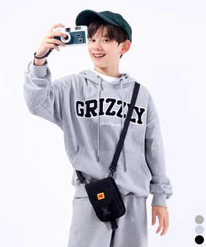 GRIZZLY 주니어 핸들자수 오버핏 후드티 JHT-J476