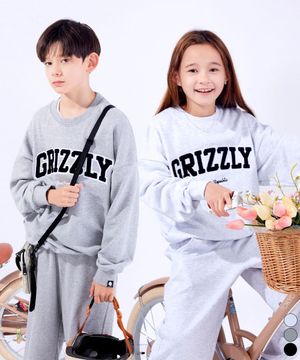 GRIZZLY 주니어 핸들자수 오버핏 맨투맨 JMT-J144