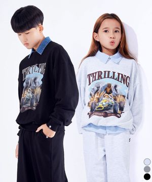 THRILLING 주니어 빈티지 프린팅 오버핏 맨투맨 JMT-J145