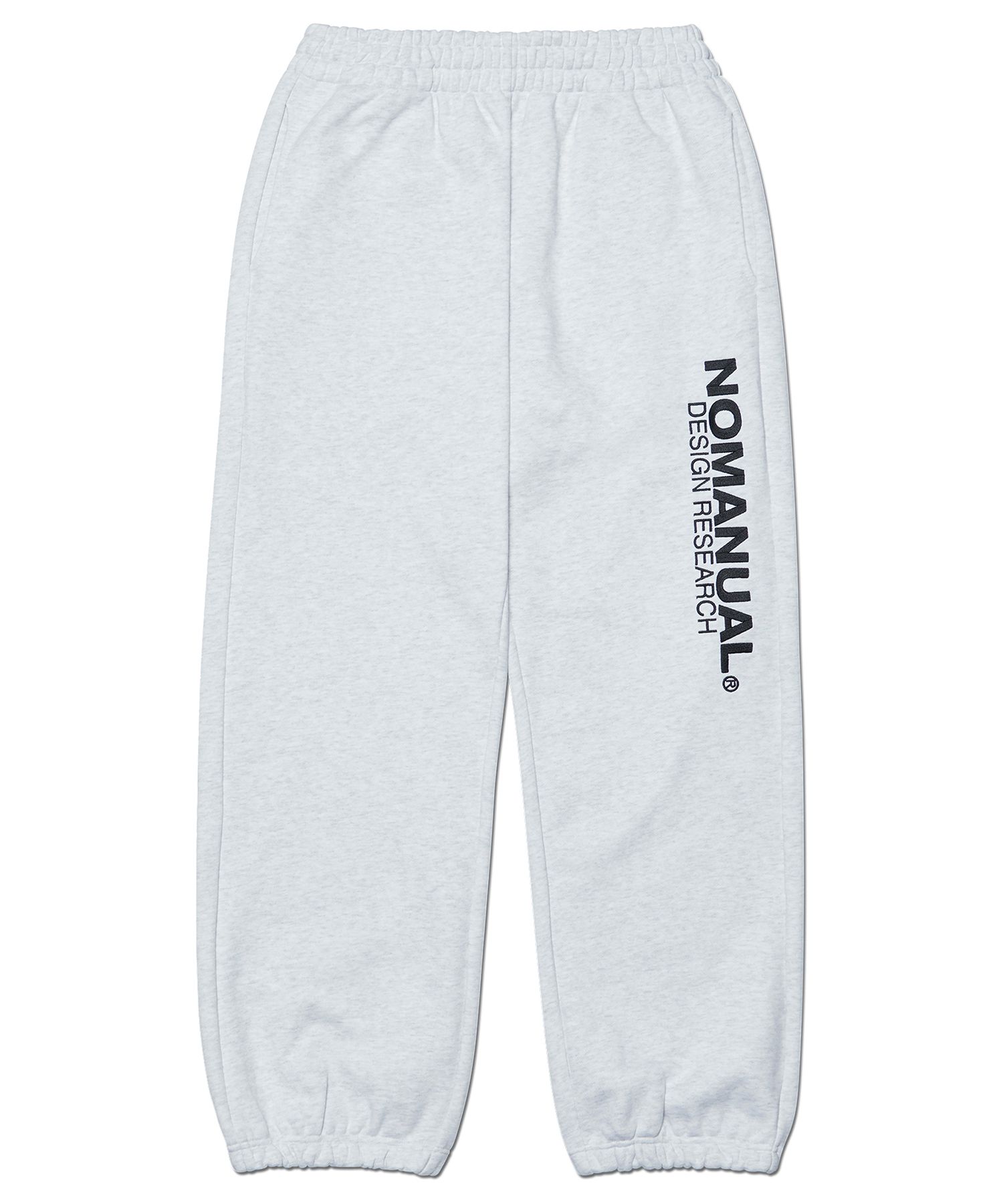 MUSINSA | NOMANUAL DR LOGO SWEATPANTS - WHITE MELANGE