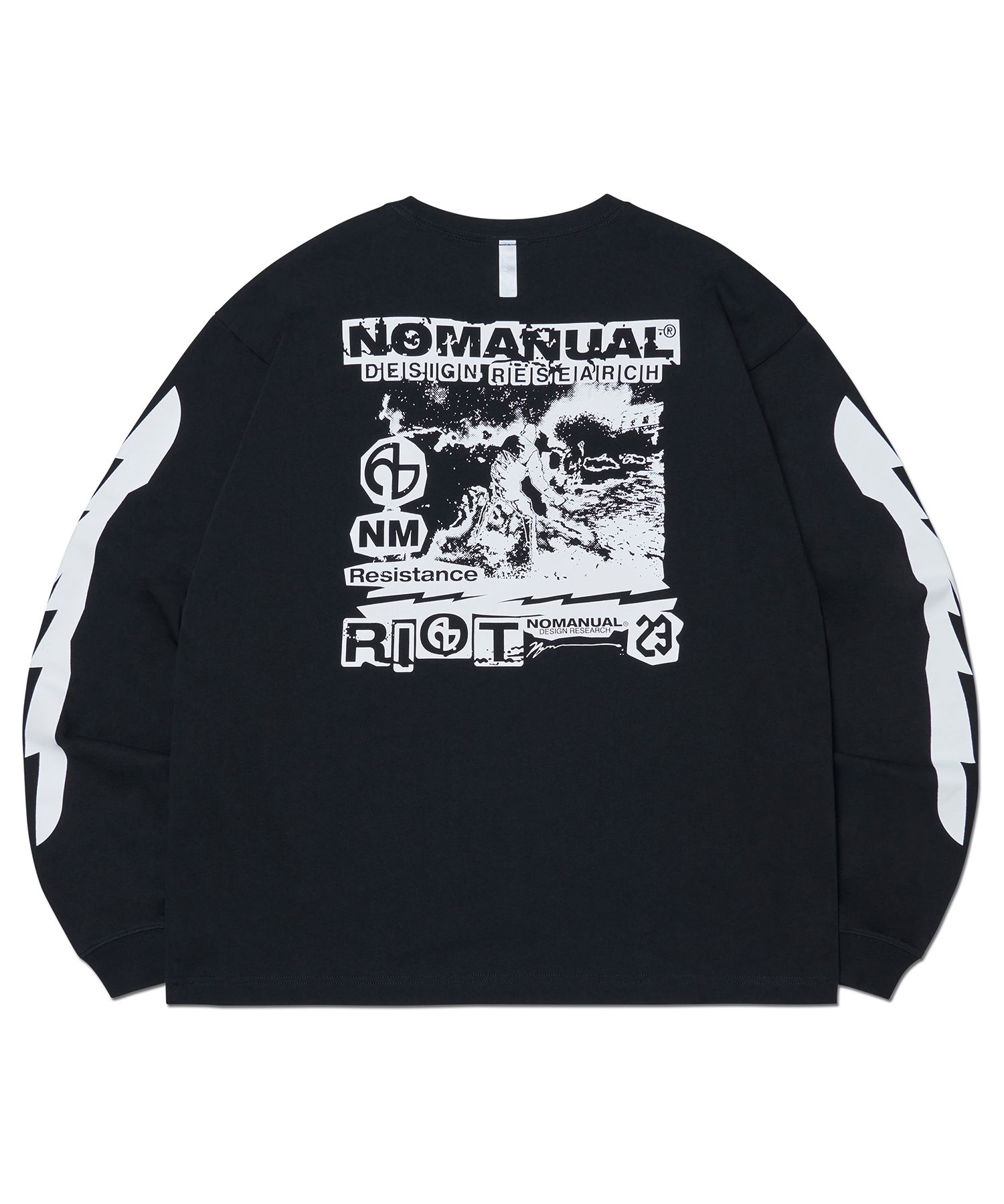 MUSINSA | NOMANUAL RIOT LONG SLEEVE TEE - BLACK