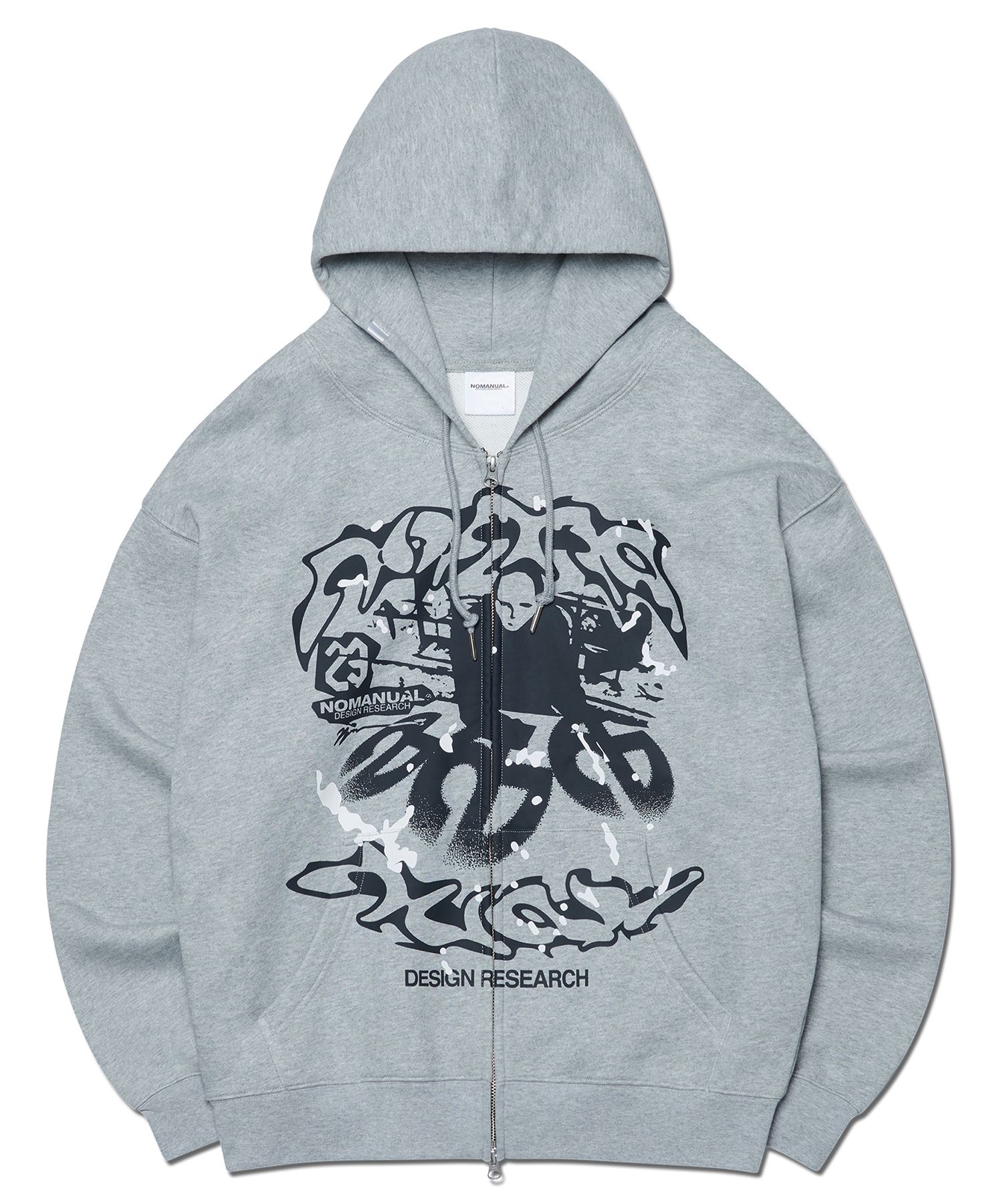 ★NOMANUAL★ SYMBOL M&S HOODED ZIP-UP MUSINSA | NOMANUAL SYMBOL M&S HOODED ZIP-UP - MELANGE