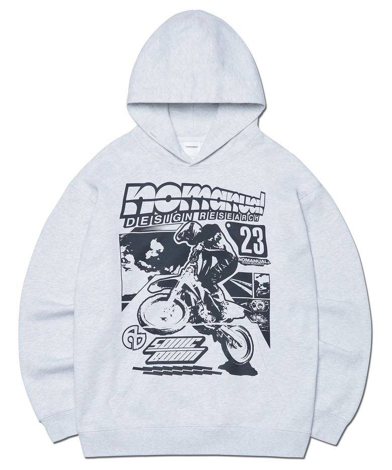 NM AUTO HOODIE - WHITE MELANGE