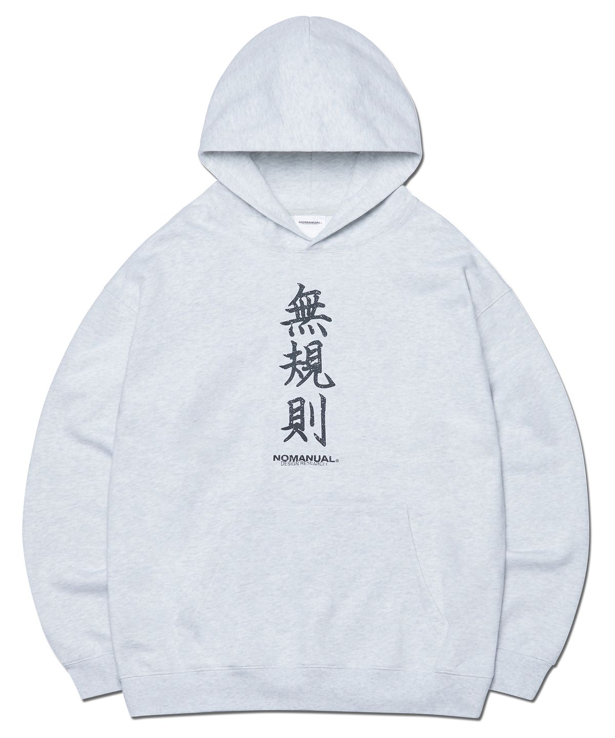 노매뉴얼(NOMANUAL) N.R HOODIE - WHITE MELANGE