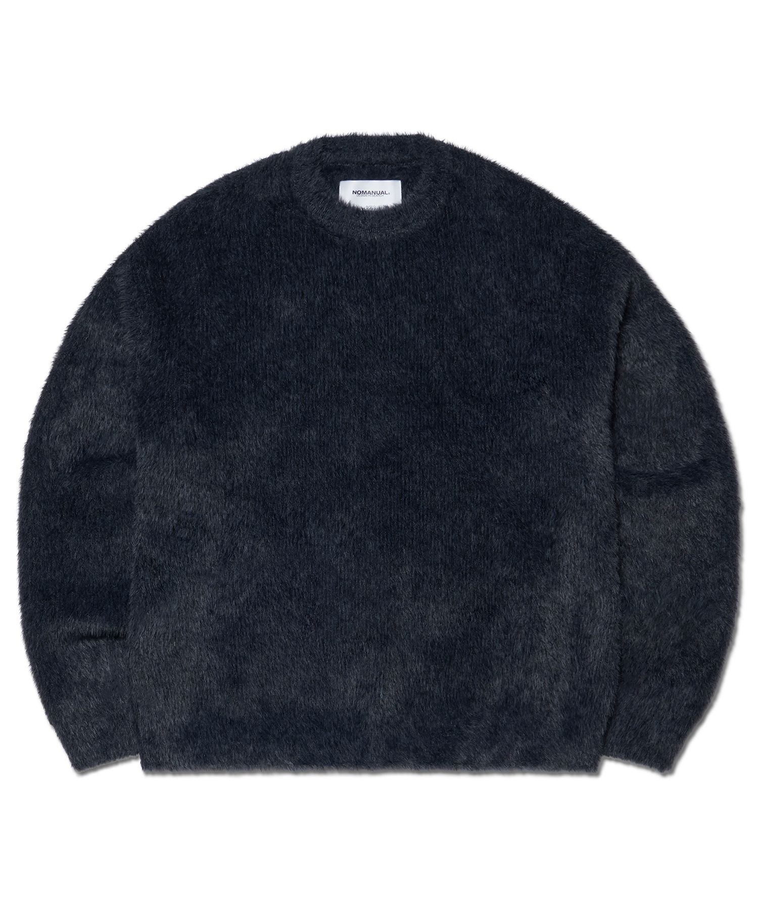 MUSINSA | NOMANUAL CROPPED HAIRY KNIT - DUSK