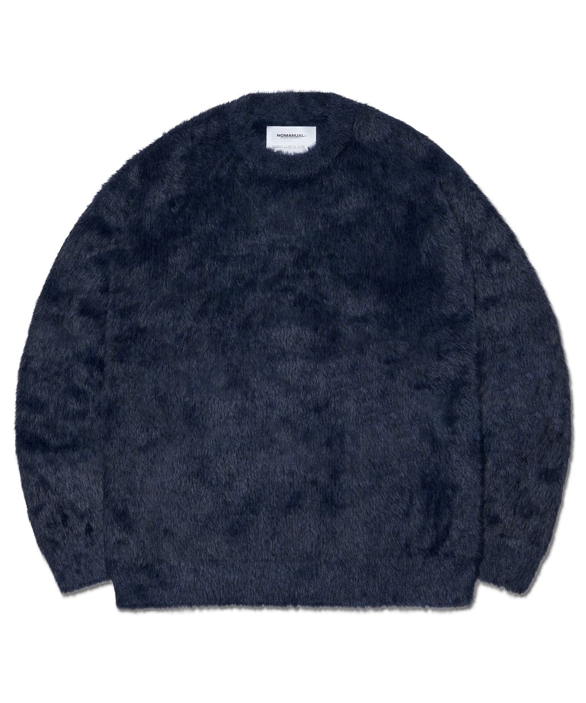 노매뉴얼(NOMANUAL) CROPPED HAIRY KNIT - DARK NAVY