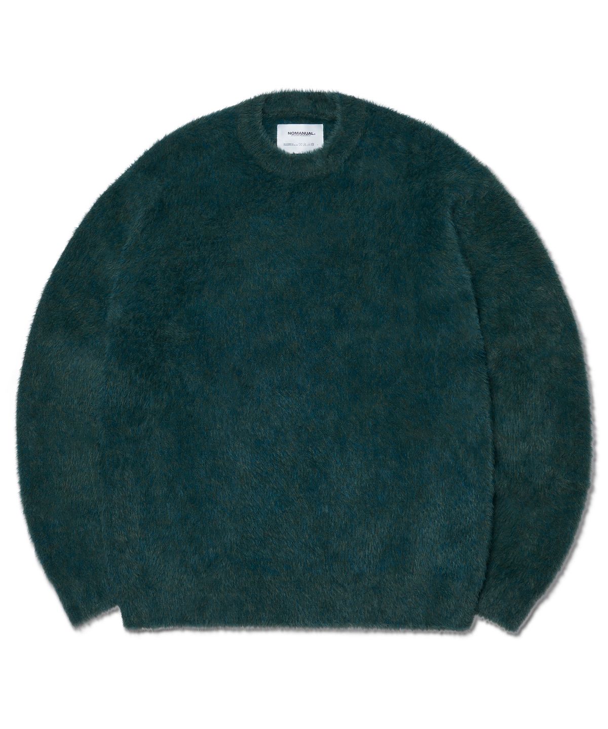 노매뉴얼(NOMANUAL) CROPPED HAIRY KNIT - FOREST