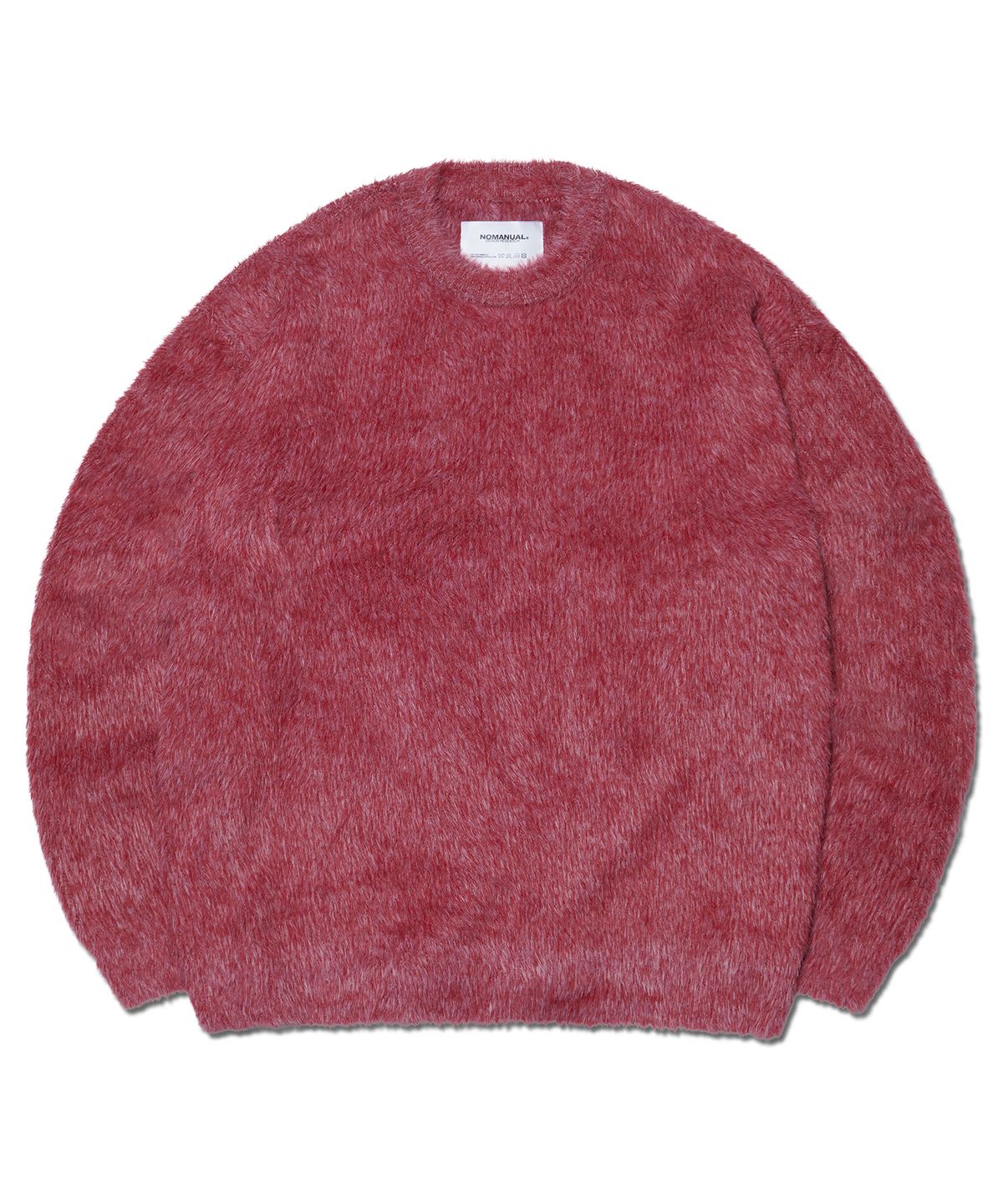 노매뉴얼(NOMANUAL) CROPPED HAIRY KNIT - WINE