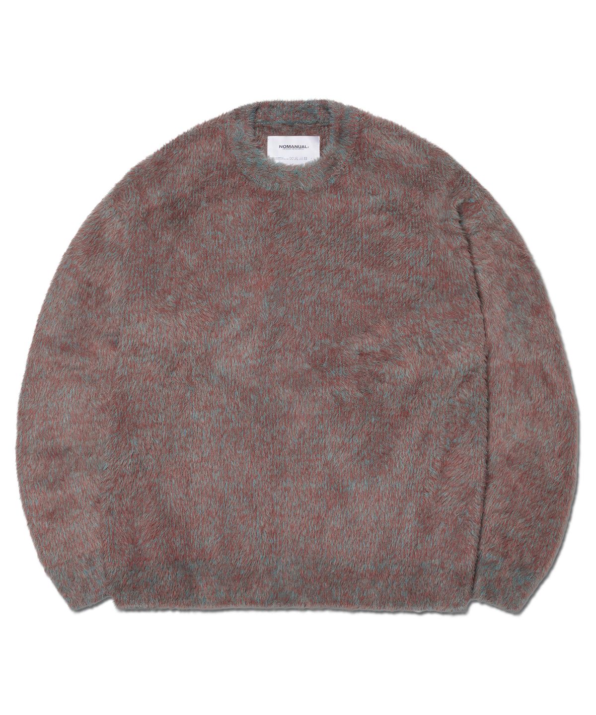 노매뉴얼(NOMANUAL) CROPPED HAIRY KNIT - CORAL REEF