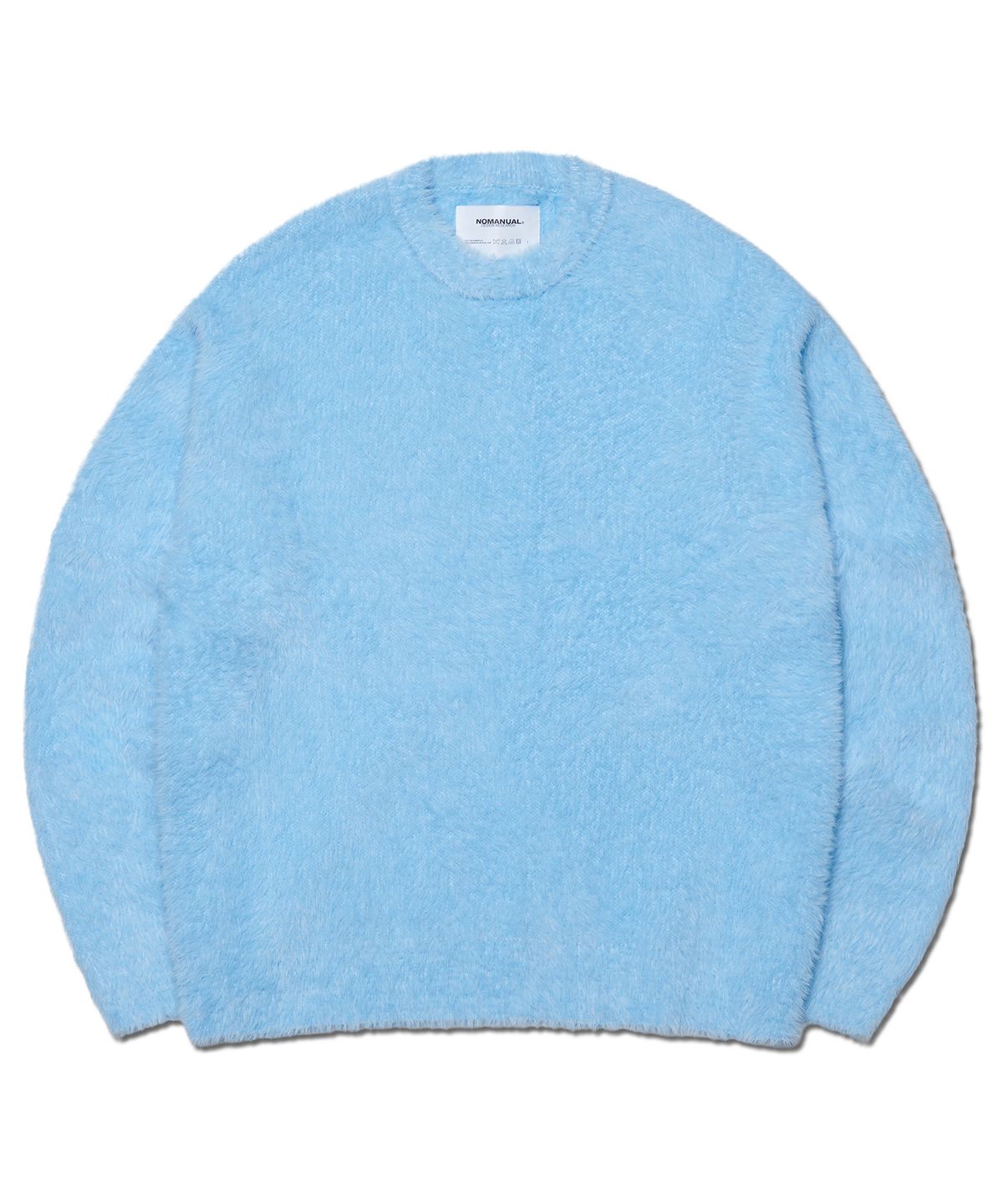 노매뉴얼(NOMANUAL) CROPPED HAIRY KNIT - SKY BLUE