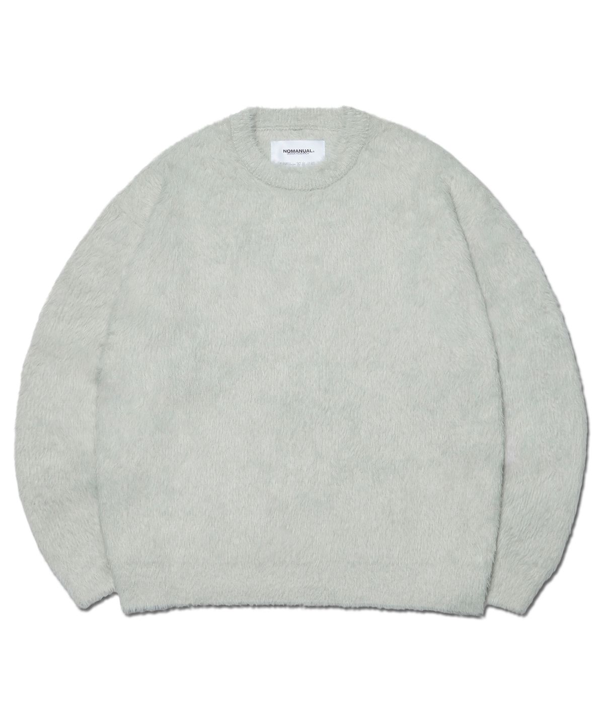 노매뉴얼(NOMANUAL) CROPPED HAIRY KNIT - SEAFOAM
