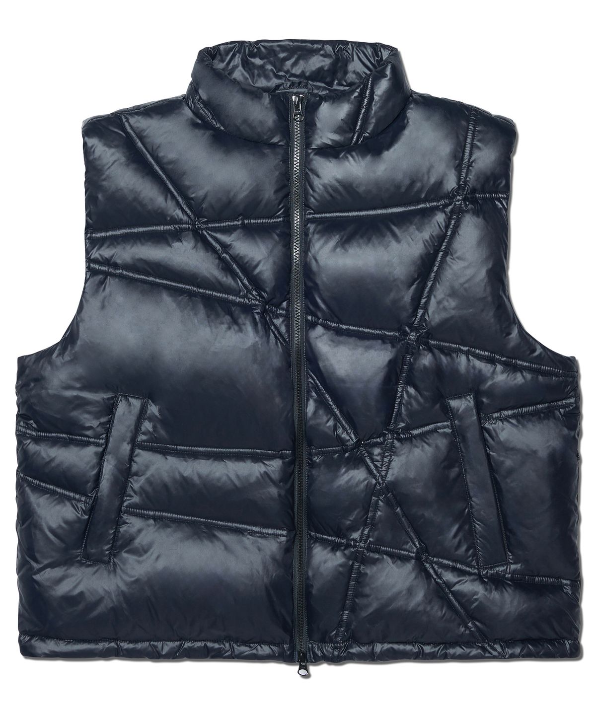 노매뉴얼(NOMANUAL) TRACK DUCK DOWN VEST - GLOSSY BLACK