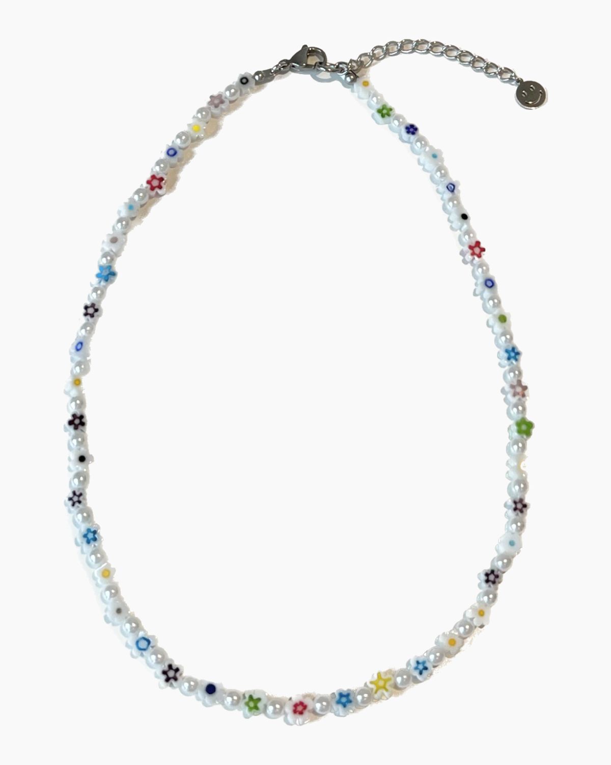 셉텐벌5(SEPTEMBER5) Flower pearl mix biz necklace[화이트]