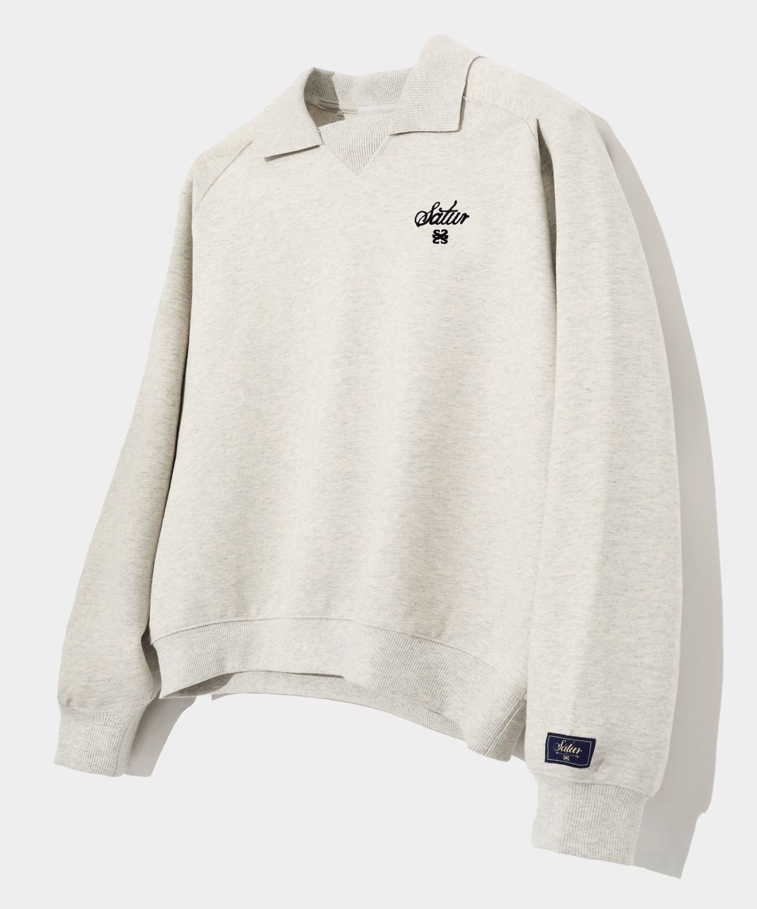 ◆SATUR◆ Lausanne sweatshirt cream SA243UTM08CR SATUR】 Lausanne Sweatshirt /追跡付 (SATUR/スウェット