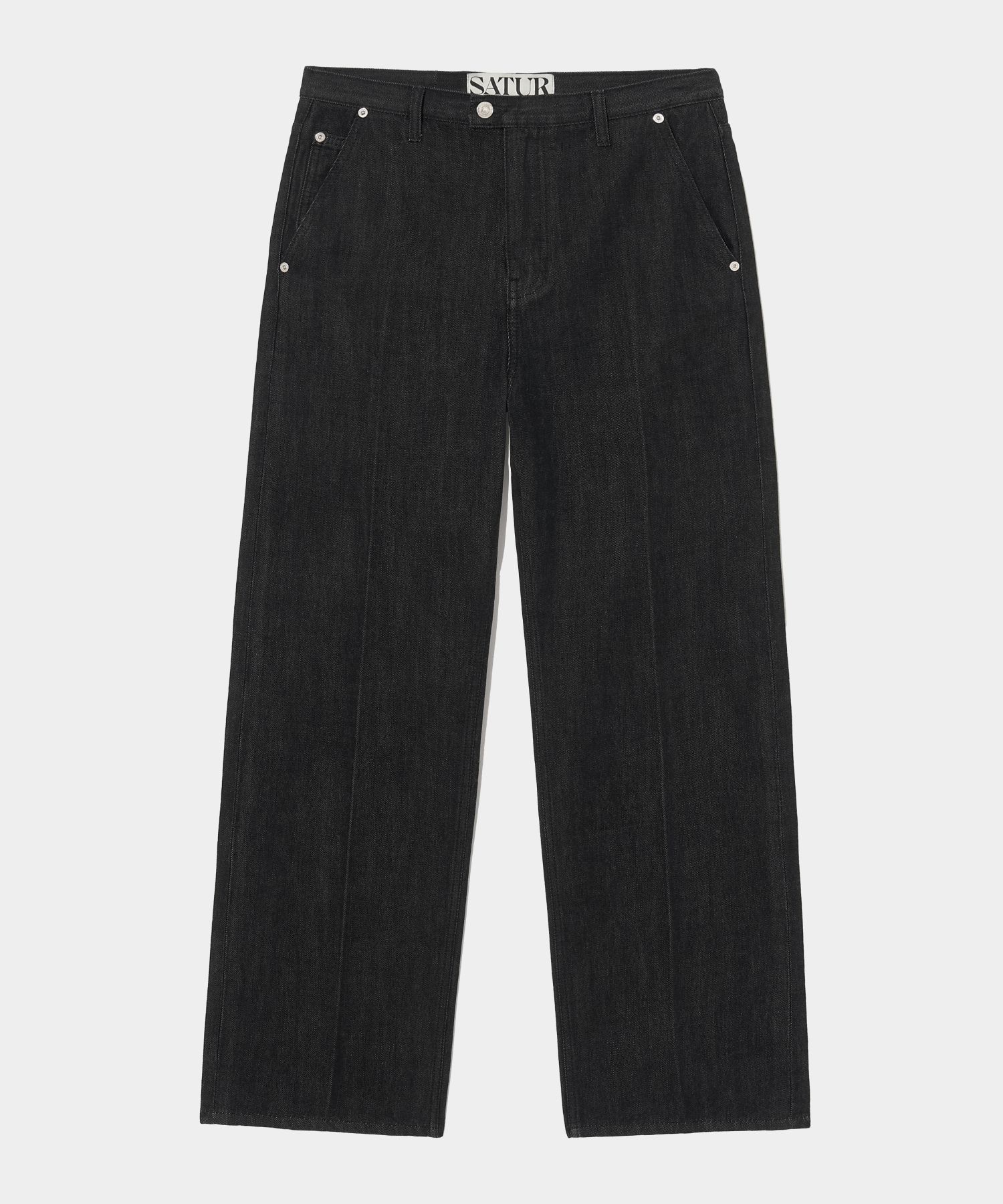 ★SATUR★ Selvage Straight Denim Caviar Black MUSINSA | SATUR Selvedge Straight Denim Caviar Black
