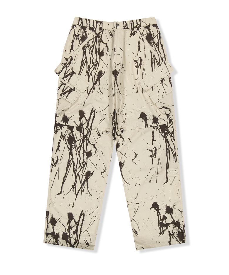 Zipper Knee Multi Pocket Pants Ivory