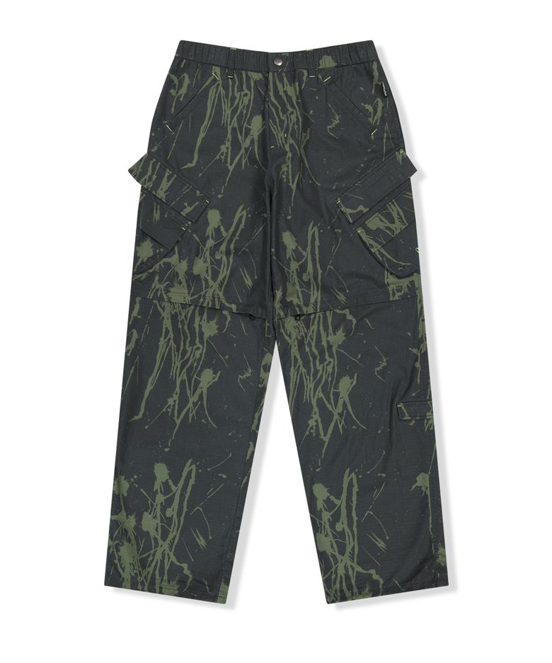 Zipper Knee Multi Pocket Pants Dark Grey