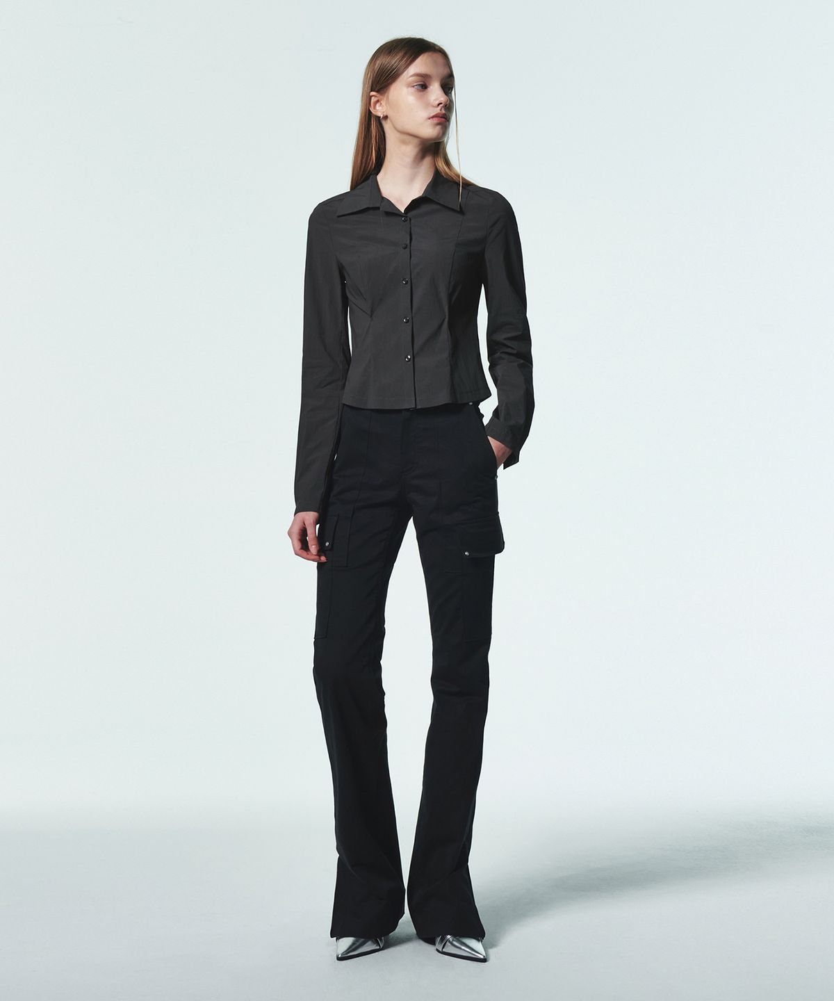 커렌트(CURRENT) TWO-WAY WASHING CARGO PANTS [BLACK]