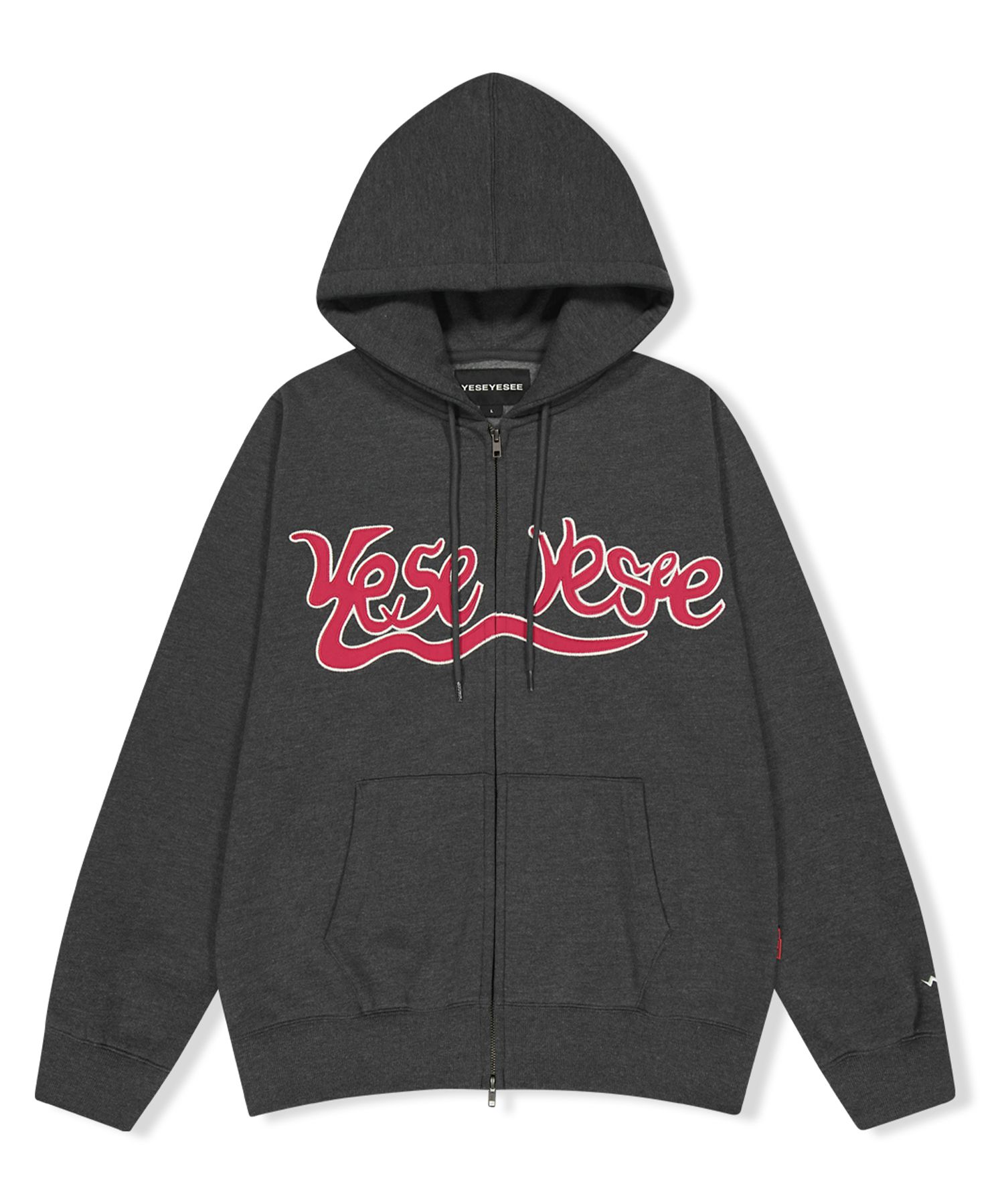 MUSINSA公式 | YESEYESEE YES Snail Logo Zip-up Hoodie Heather