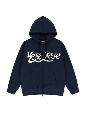 Y.E.S Snail Logo Zip-up Hoodie Navy
