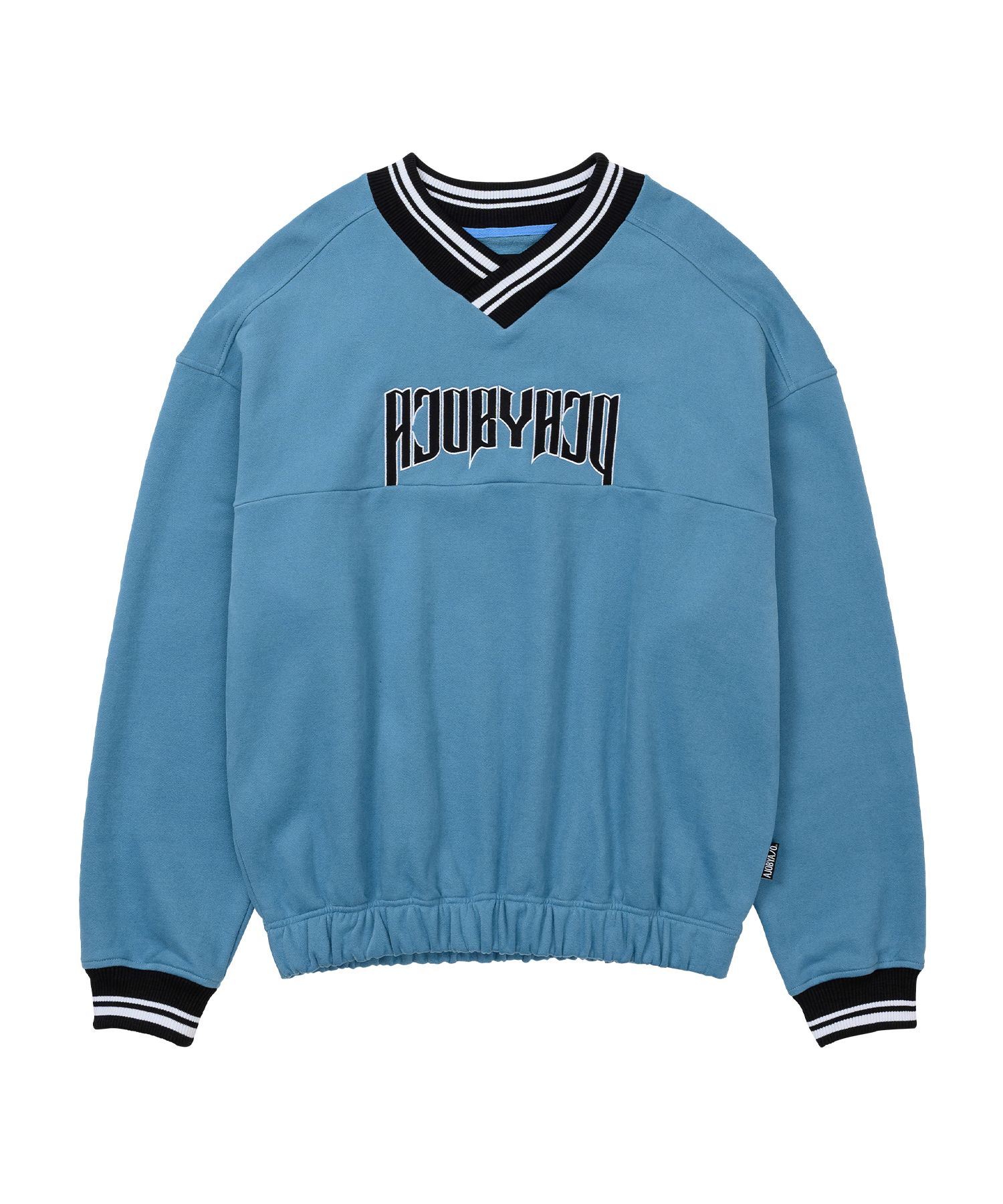 【AJO AJOBYAJO】23FW★ Arch Logo V-Neck Sweatshirt MUSINSA | AJOBYAJO Arch Logo V-Neck Sweatshirt [SKY BLUE]