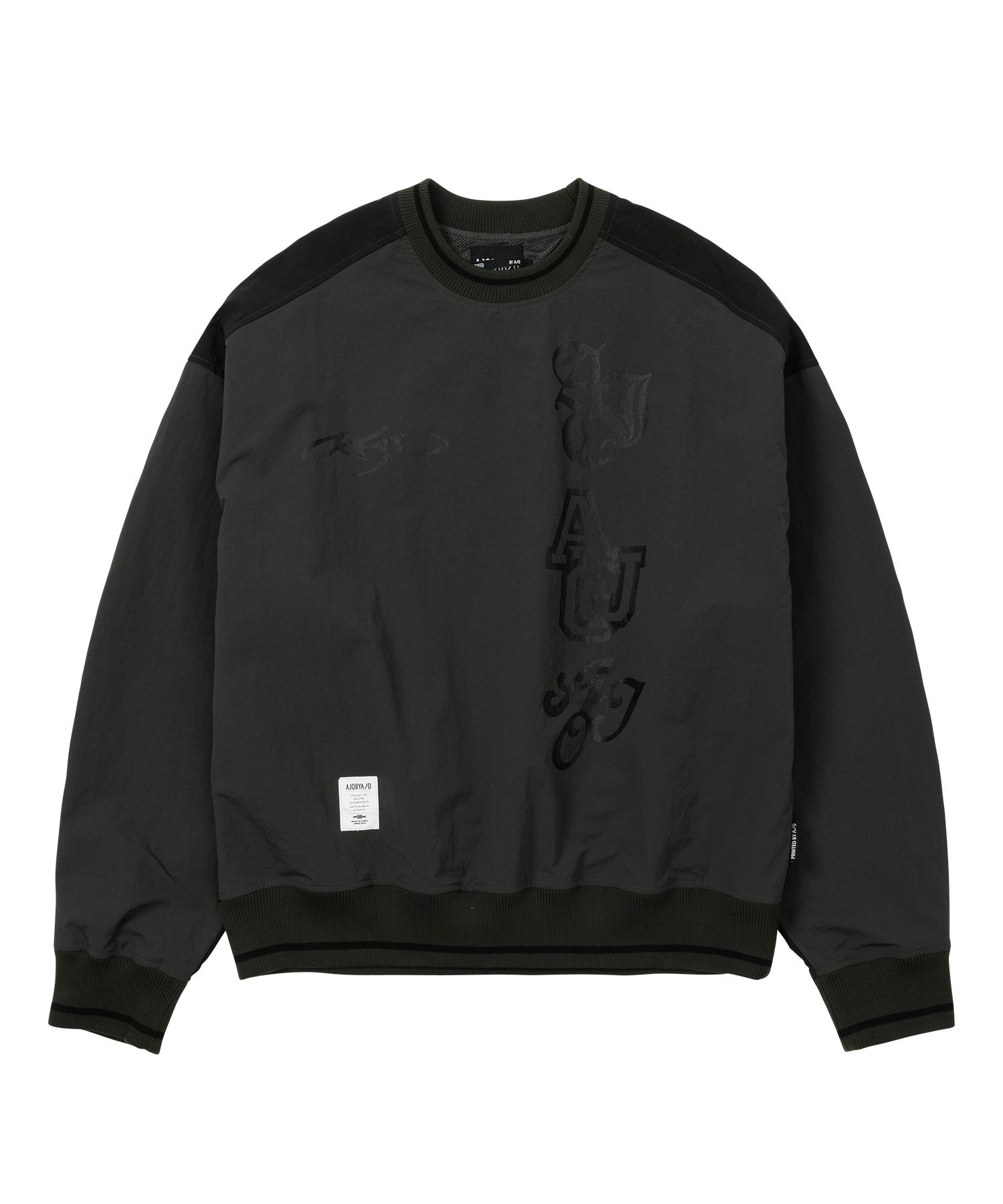 MUSINSA | AJOBYAJO [PBA] Total Logo Nylon Sweatshirt [CHARCOAL]