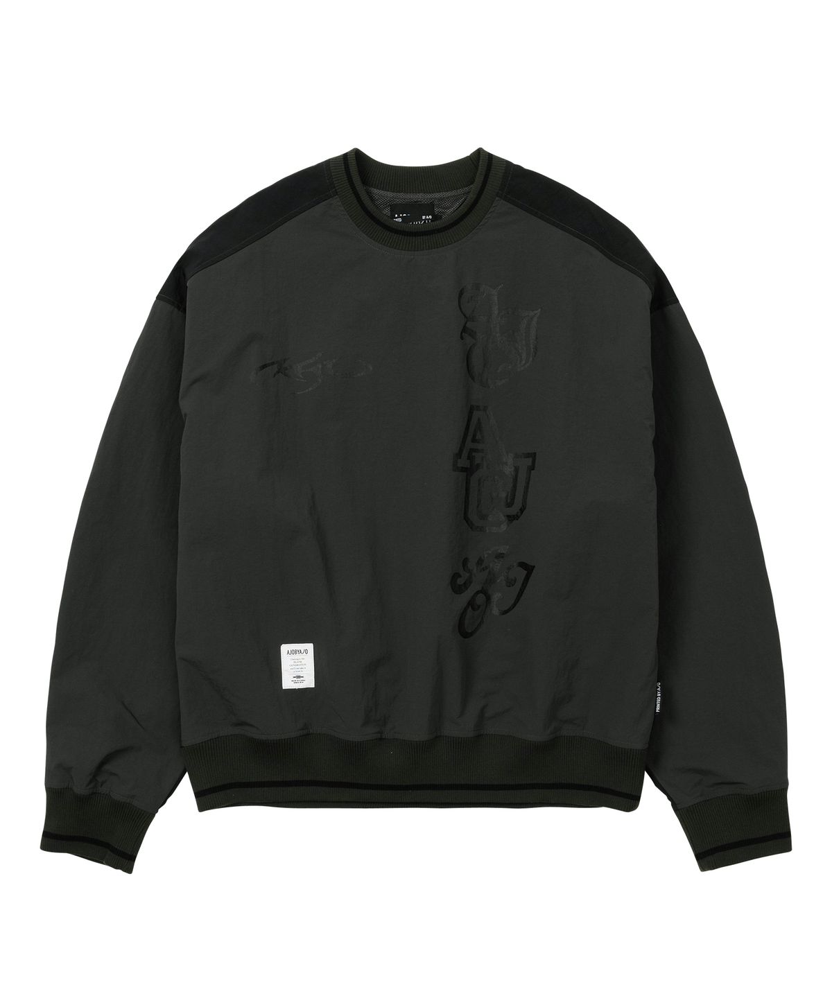 아조바이아조(AJOBYAJO) [PBA] Total Logo Nylon Sweatshirt [CHARCOAL]