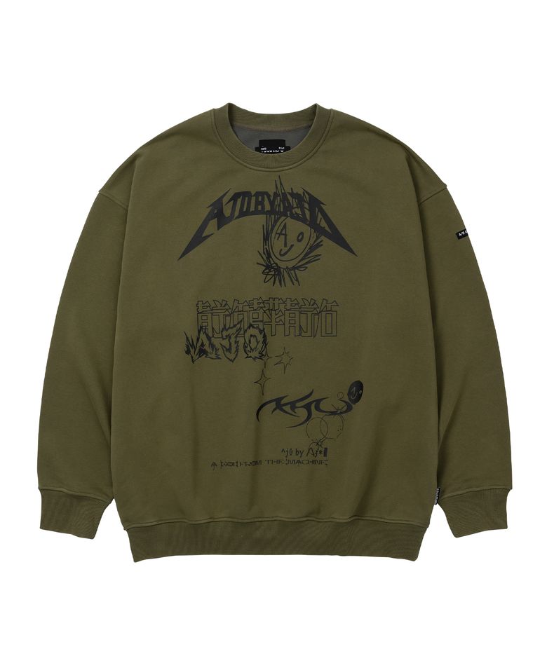[PBA] AJOLICA Collage Sweatshirt [KHAKI]