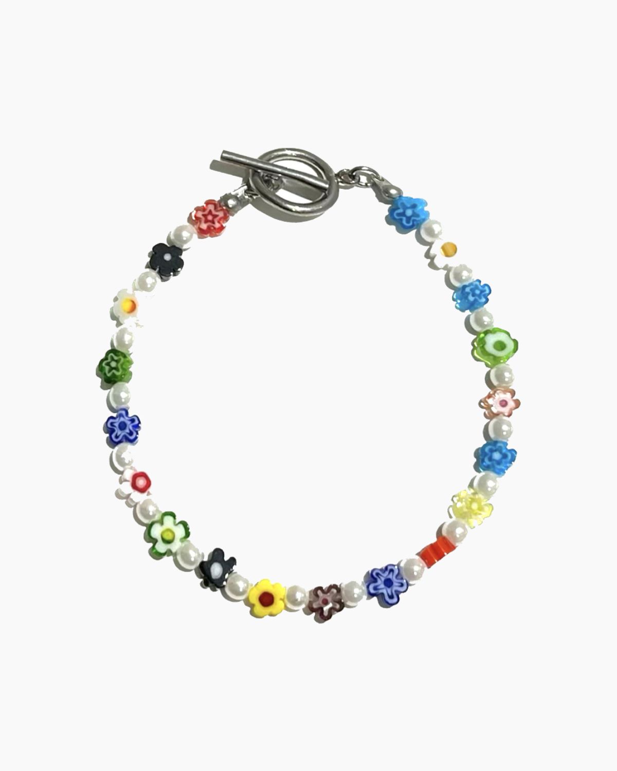 셉텐벌5(SEPTEMBER5) Flower pearl mix biz bracelet[멀티]