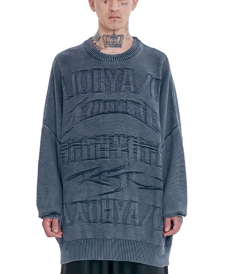[PBA] Five AJO Logos Washed Sweater [NAVY]