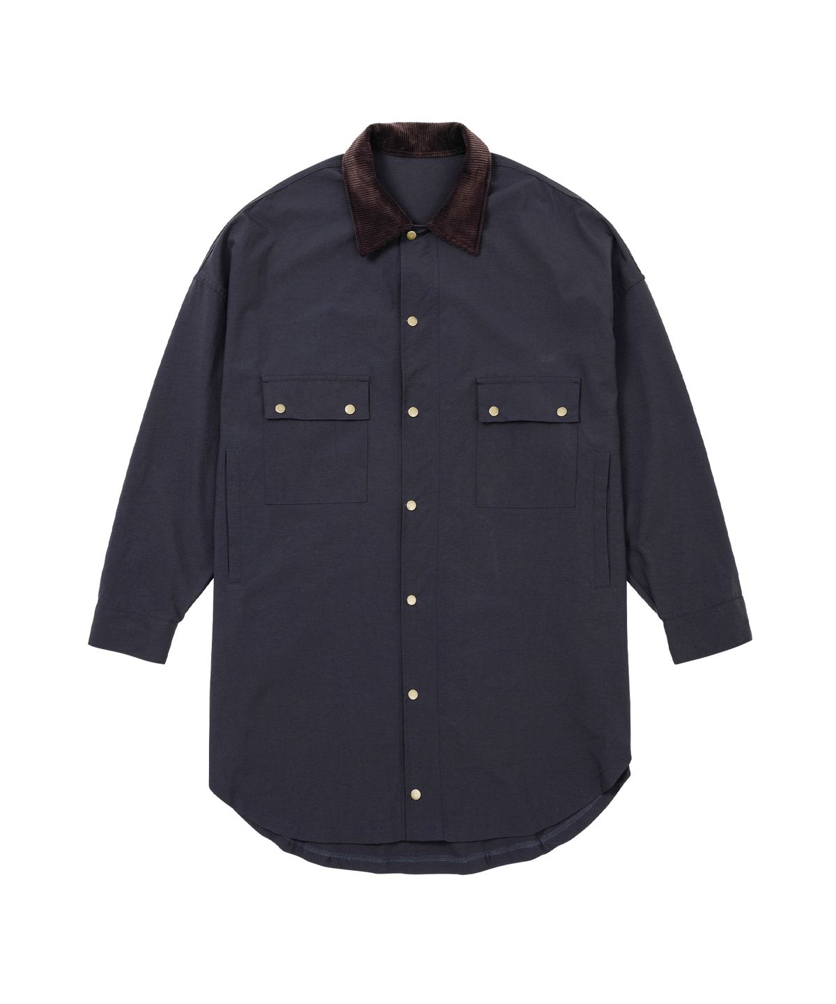 아조바이아조(AJOBYAJO) Oversized Wax Shirt Jacket [NAVY]