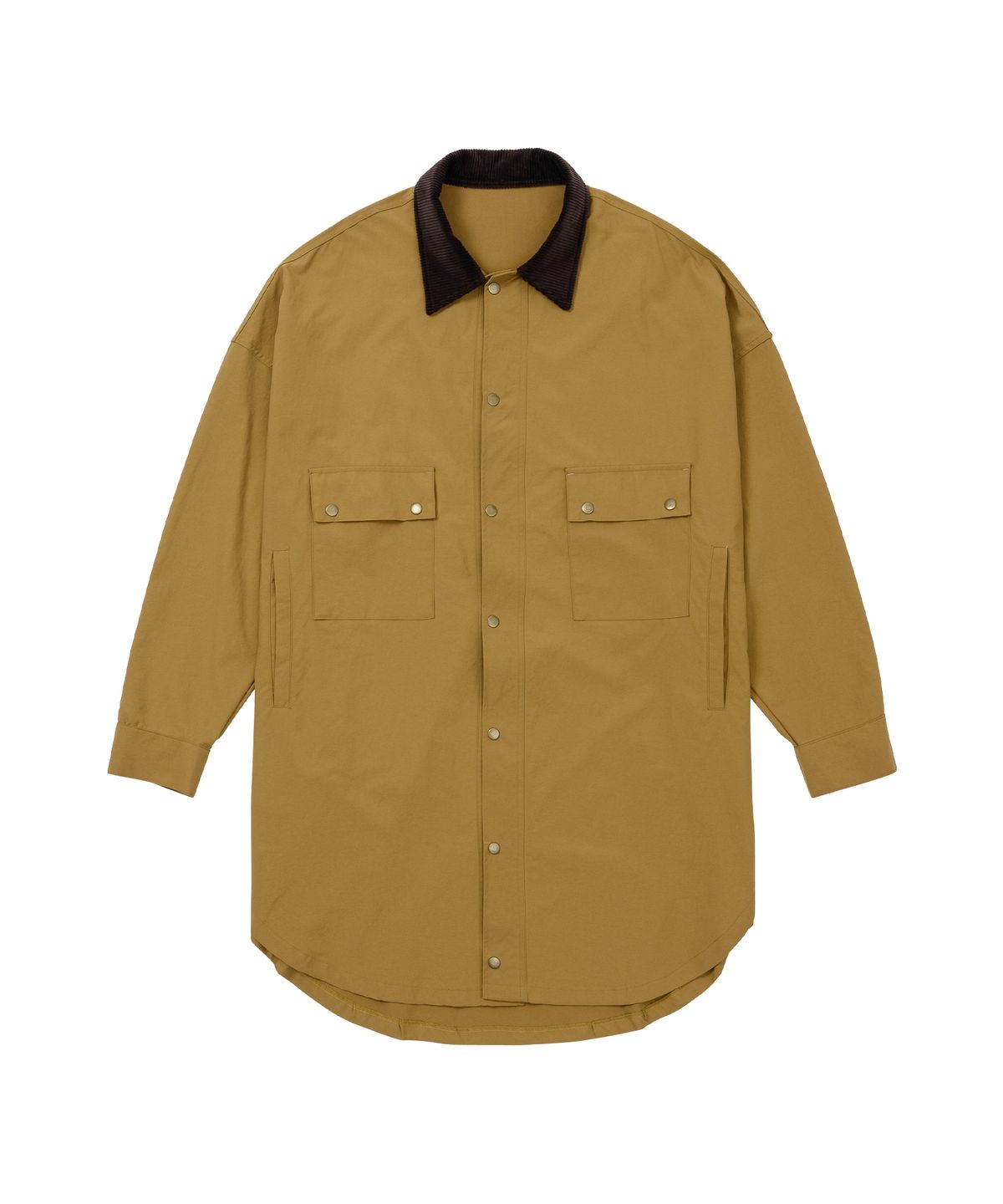 아조바이아조(AJOBYAJO) Oversized Wax Shirt Jacket [CAMEL]