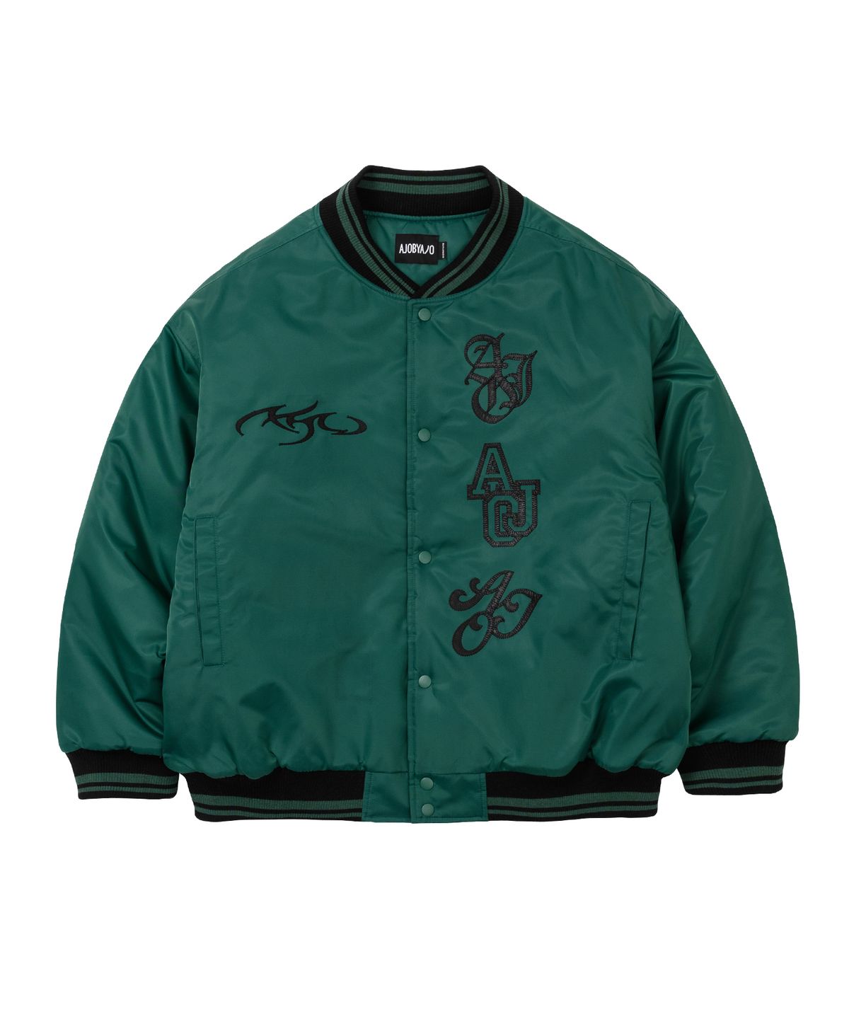 아조바이아조(AJOBYAJO) Nylon Baseball Jacket [GREEN]