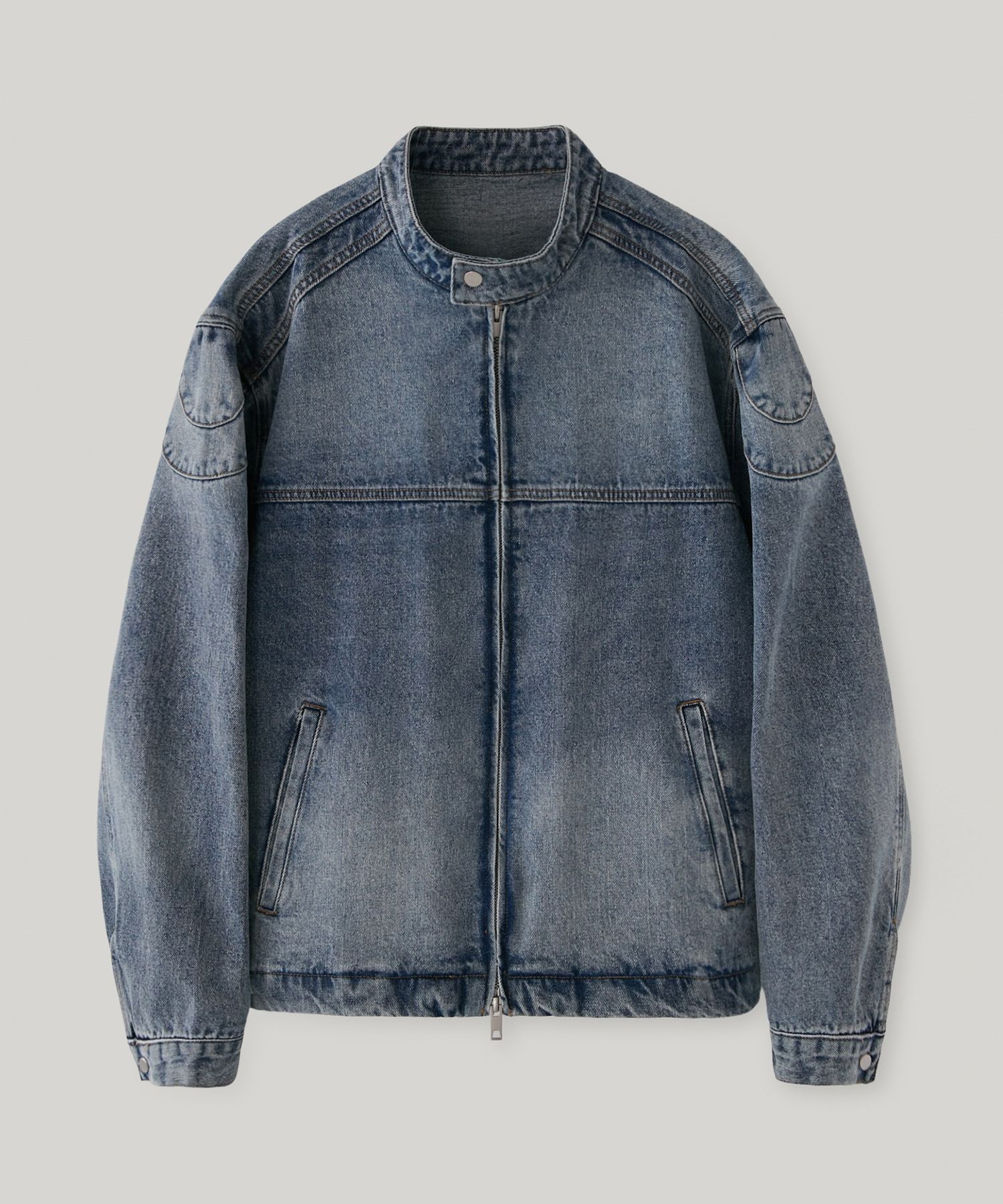 MUSINSA | LAFUDGESTORE Scav Wash Denim Racer Jacket_Light Blue