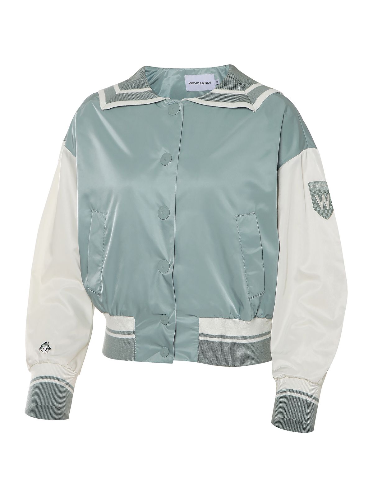 와이드앵글(WIDEANGLE) WG 버디 세일러 바시티 자켓 L_K/GREEN(KHAKI GREEN)