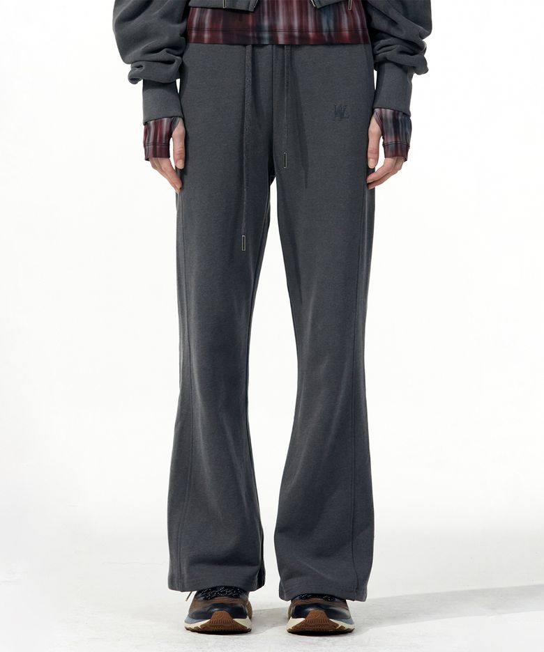 Signature pigment boots-cut pants - CHARCOAL GREY