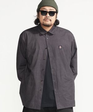 [빅사이즈]사이드 포켓 워싱 셔츠 차콜