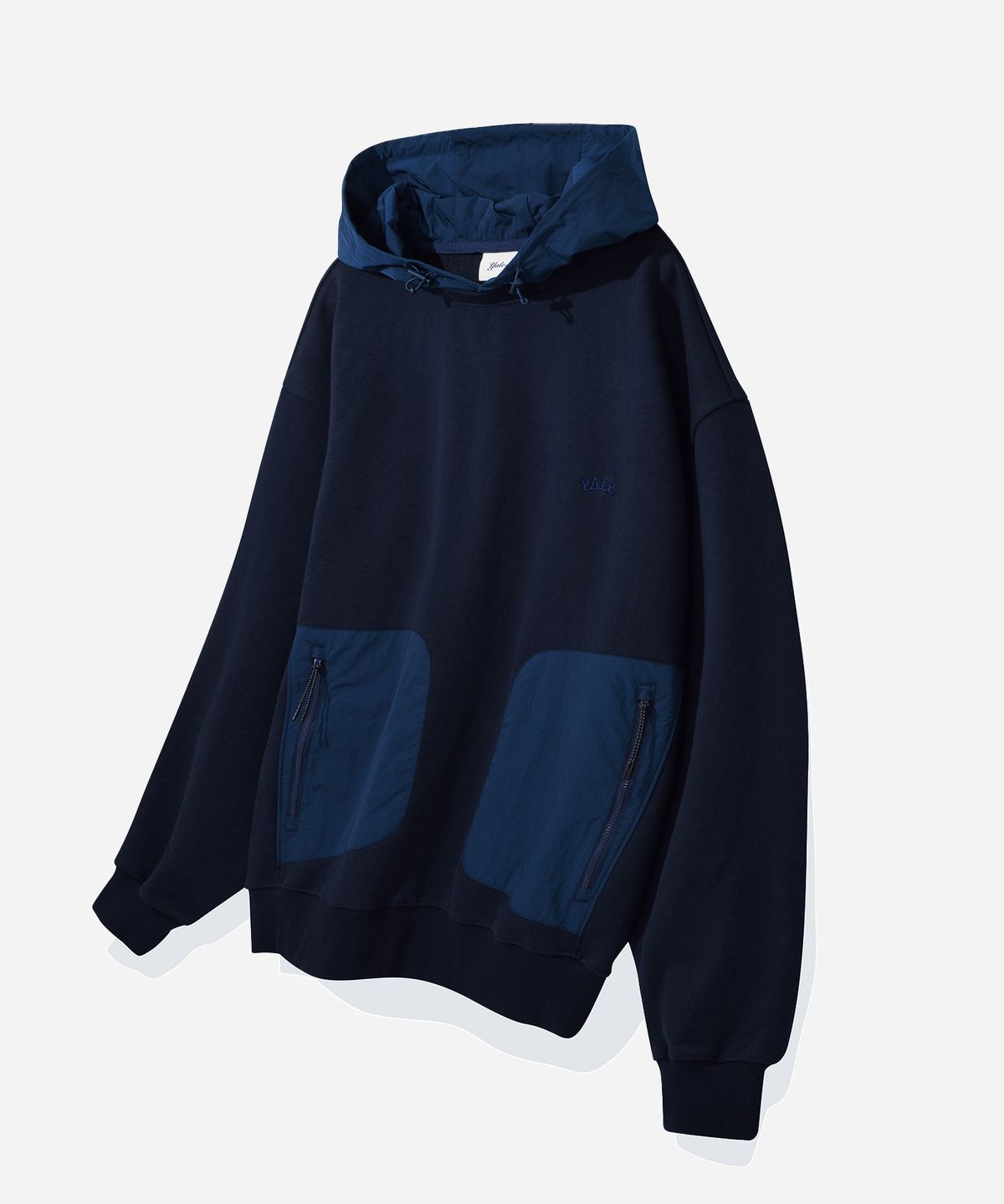 예일(YALE) [ONEMILE WEAR] 페브릭 믹스 스포티 후드 네이비