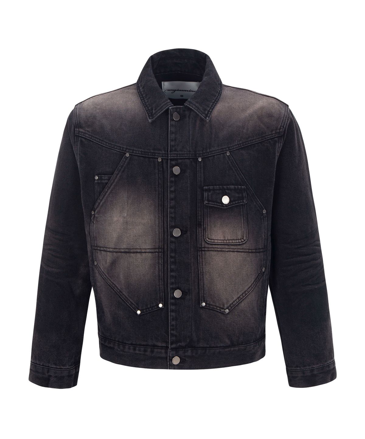 언지미크(UNGIMMICK) WASHED DENIM WORK JACKET (DEEP BROWN)
