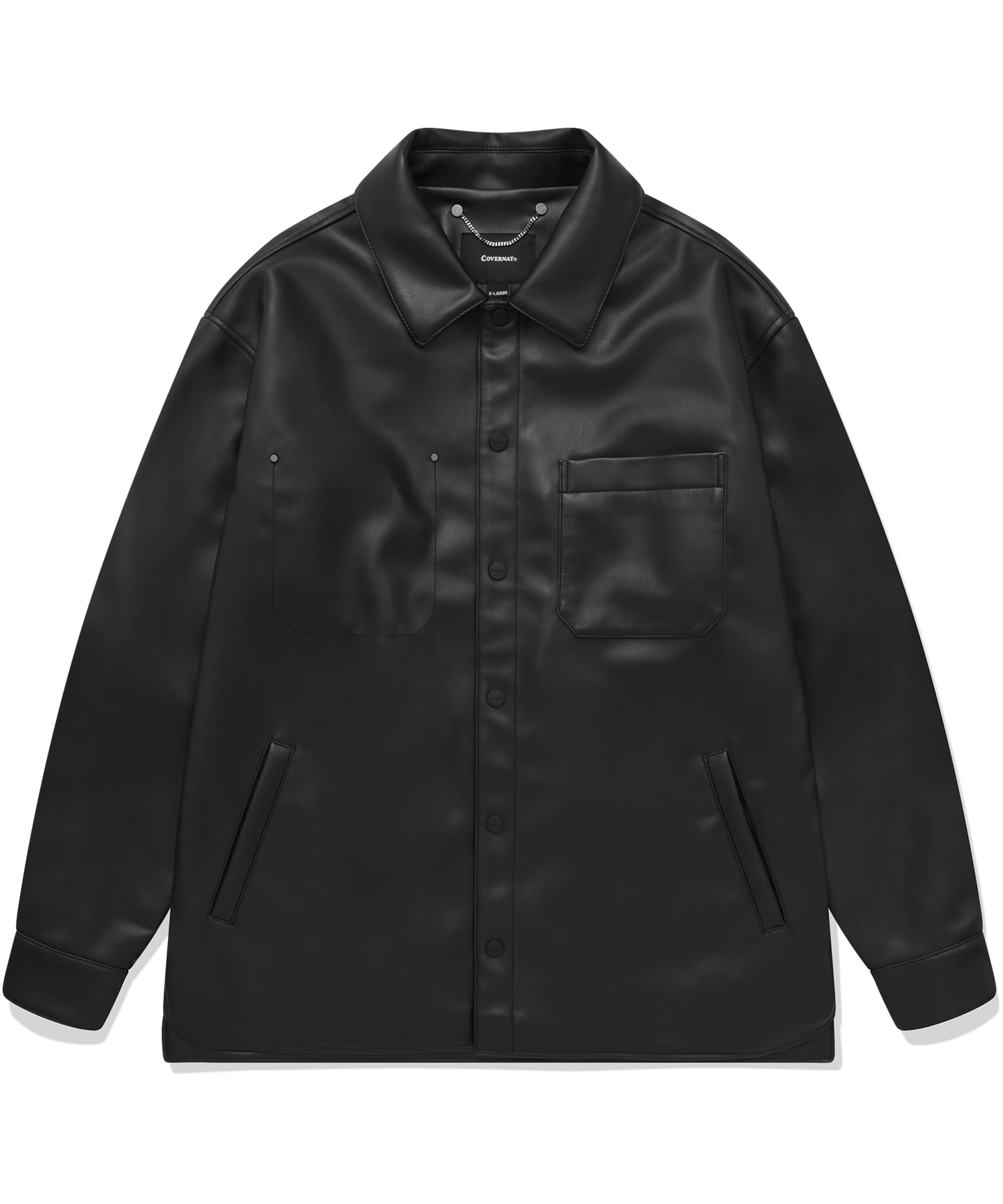 MUSINSA公式 | COVERNAT シンセティックレザーシャツ ブラック