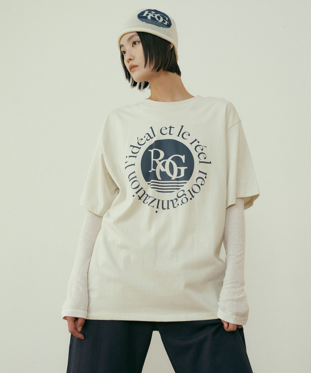 리올그(REORG) ROG SUNRISE T-SHIRTS LIGHT GRAY