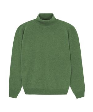 TURTLENECK SUPERFINE MERINO WOOL SWEATER (GREEN)